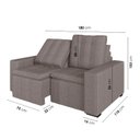 Ver imagem 4 de Sofá Cama Retrátil e Reclinável 3 Lugares 180cm em Linho Palmeira CabeCasa MadeiraOriginals Marrom
