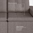 Ver imagem 7 de Sofá Cama Retrátil e Reclinável 3 Lugares 180cm em Linho Palmeira CabeCasa MadeiraOriginals Marrom