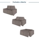 Ver imagem 5 de Sofá Cama Retrátil e Reclinável 3 Lugares 180cm em Linho Palmeira CabeCasa MadeiraOriginals Marrom