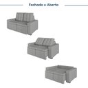 Ver imagem 5 de Sofá Cama Retrátil e Reclinável 3 Lugares 180cm em Linho Palmeira CabeCasa MadeiraOriginals Cinza