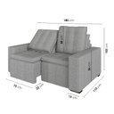 Ver imagem 4 de Sofá Cama Retrátil e Reclinável 3 Lugares 180cm em Linho Palmeira CabeCasa MadeiraOriginals Cinza