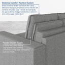 Ver imagem 6 de Sofá Cama Retrátil e Reclinável 3 Lugares 180cm em Linho Palmeira CabeCasa MadeiraOriginals Cinza