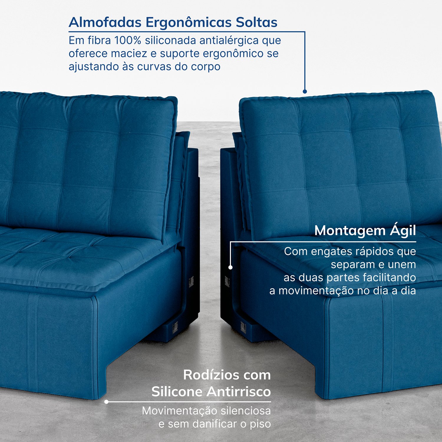 Sofá Cama Retrátil Palmeira 3 Lugares 200cm em Veludo CabeCasa MadeiraMadeira - 8