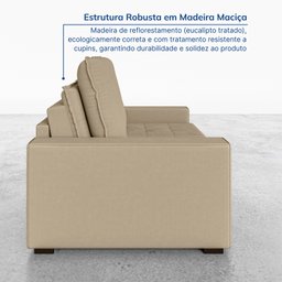 Sofá Cama Retrátil e Reclinável 3 Lugares 200cm em Veludo Palmeira CabeCasa MadeiraMadeira - 9