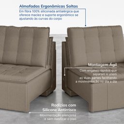 Sofá Cama Retrátil e Reclinável 3 Lugares 200cm em Veludo Palmeira CabeCasa MadeiraMadeira - 8