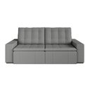 Ver imagem 3 de Sofá Cama Retrátil e Reclinável 3 Lugares Veludo Cinza Palmeira 200cm CabeCasa MadeiraOriginals