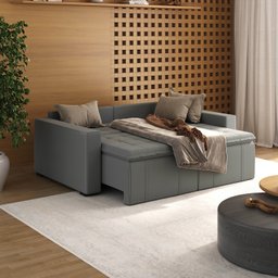 Sofá Cama Retrátil e Reclinável 3 Lugares 200cm em Veludo Palmeira CabeCasa MadeiraMadeira - 3