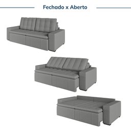 Sofá Cama Retrátil e Reclinável 3 Lugares 200cm em Veludo Palmeira CabeCasa MadeiraMadeira - 5
