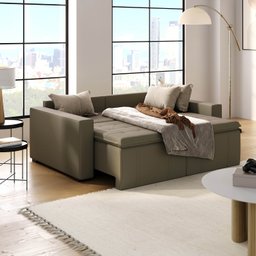 Sofá Cama Retrátil e Reclinável 3 Lugares 200cm em Veludo Palmeira CabeCasa MadeiraMadeira - 3
