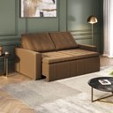 Ver imagem 1 de Sofá Cama Retrátil e Reclinável 3 Lugares 200cm em Veludo Palmeira CabeCasa MadeiraOriginals Marrom