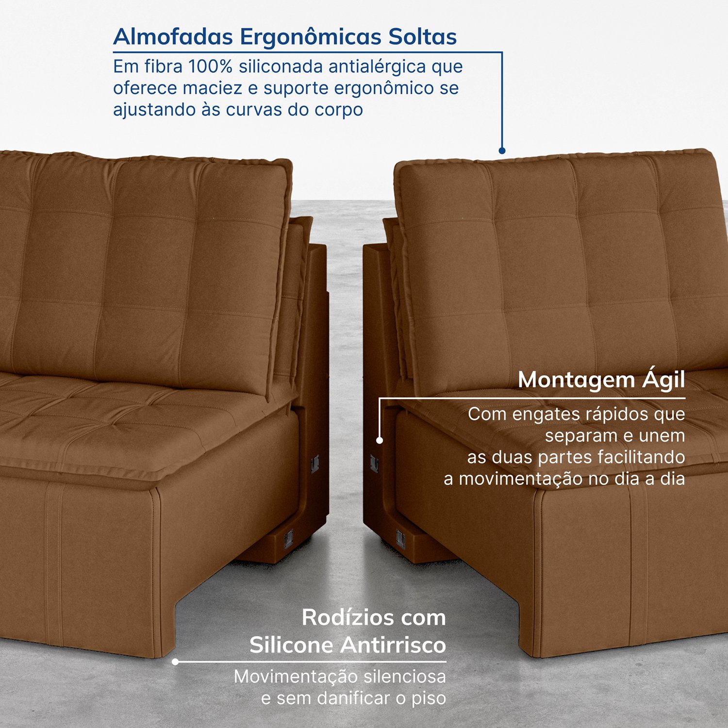 Sofá Cama Retrátil Palmeira 3 Lugares 200cm em Veludo CabeCasa MadeiraMadeira - 8