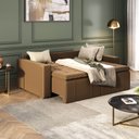 Ver imagem 3 de Sofá Cama Retrátil e Reclinável 3 Lugares 200cm em Veludo Palmeira CabeCasa MadeiraOriginals Marrom