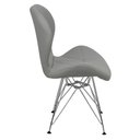 Ver imagem 3 de Cadeira Charles Eames Slim Eiffel Base Metal Cromado - Cinza