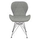Ver imagem 2 de Cadeira Charles Eames Slim Eiffel Base Metal Cromado - Cinza