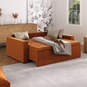 Ver imagem 3 de Sofá Cama Retrátil e Reclinável 3 Lugares 200cm em Veludo Palmeira CabeCasa MadeiraOriginals Terraco