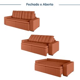 Sofá Cama Retrátil e Reclinável 3 Lugares 200cm em Veludo Palmeira CabeCasa MadeiraMadeira - 5