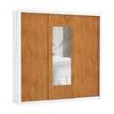 Ver imagem 2 de Guarda-Roupa Casal com Espelhos 3 Portas 4 Gavetas 186cm Multimóveis CR35572 Branco/Madeirado