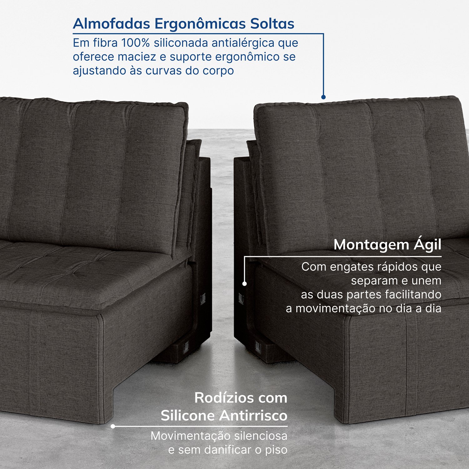 Sofá Cama Retrátil e Reclinável 3 Lugares 200cm em Linho Palmeira CabeCasa MadeiraMadeira - 8