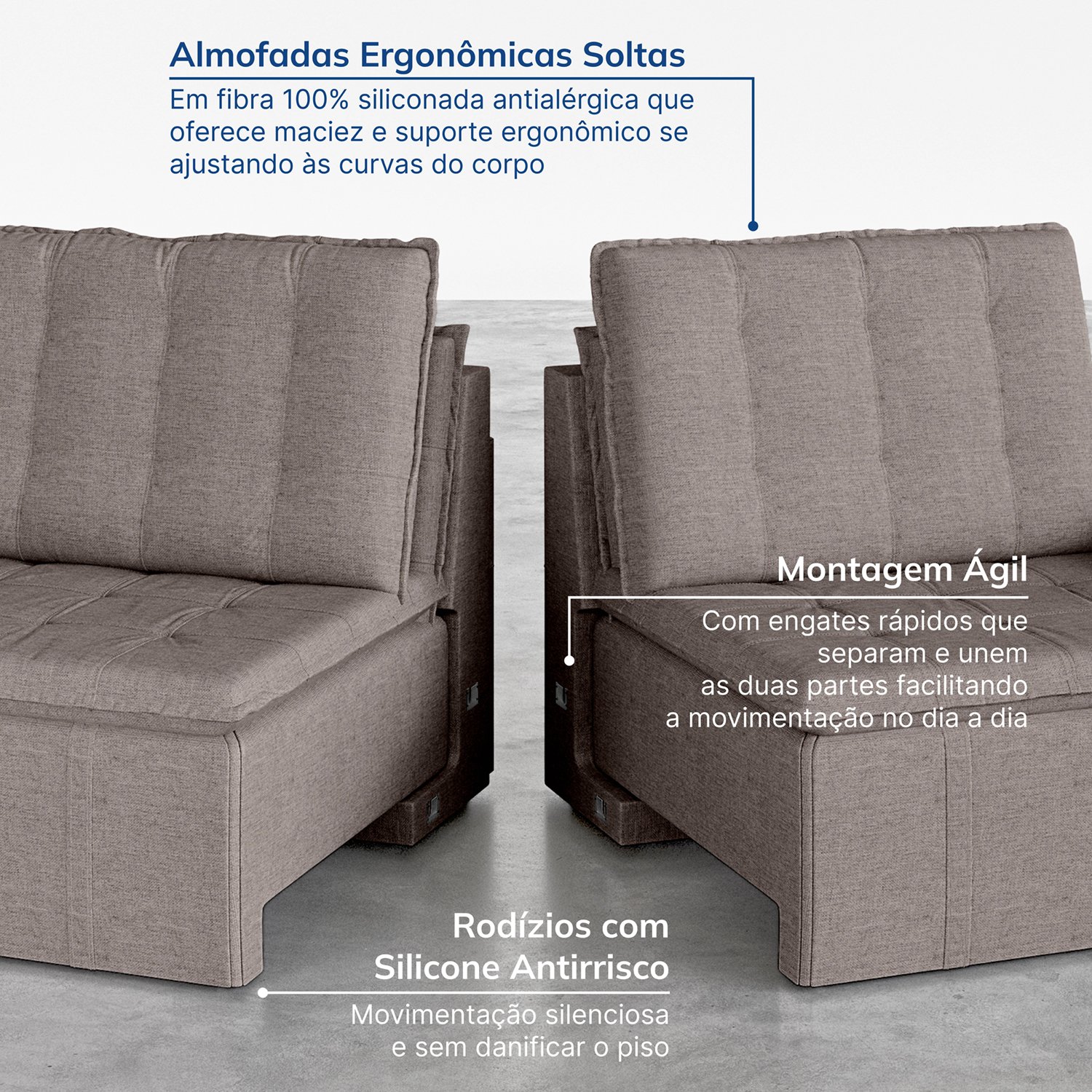 Sofá Cama Retrátil e Reclinável 3 Lugares 200cm em Linho Palmeira CabeCasa MadeiraMadeira - 8