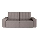 Ver imagem 4 de Sofá Cama Retrátil e Reclinável 3 Lugares Linho Marrom Palmeira 200cm CabeCasa MadeiraOriginals