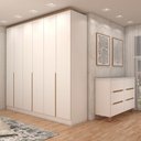 Ver imagem 5 de Guarda-roupa Casal Dubai 6 Portas 4 Gavetas com Cômoda 6 Gavetas 100% Mdf Branco/olmo - Panorama Móv