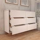 Ver imagem 7 de Guarda-roupa Casal Dubai 6 Portas 4 Gavetas com Cômoda 6 Gavetas 100% Mdf Branco/olmo - Panorama Móv