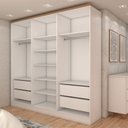 Ver imagem 6 de Guarda-roupa Casal Dubai 6 Portas 4 Gavetas com Cômoda 6 Gavetas 100% Mdf Branco/olmo - Panorama Móv
