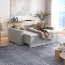 Ver imagem 3 de Sofá Cama Retrátil e Reclinável 3 Lugares 200cm em Linho Palmeira CabeCasa MadeiraOriginals Cinza