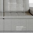 Ver imagem 7 de Sofá Cama Retrátil e Reclinável 3 Lugares 200cm em Linho Palmeira CabeCasa MadeiraOriginals