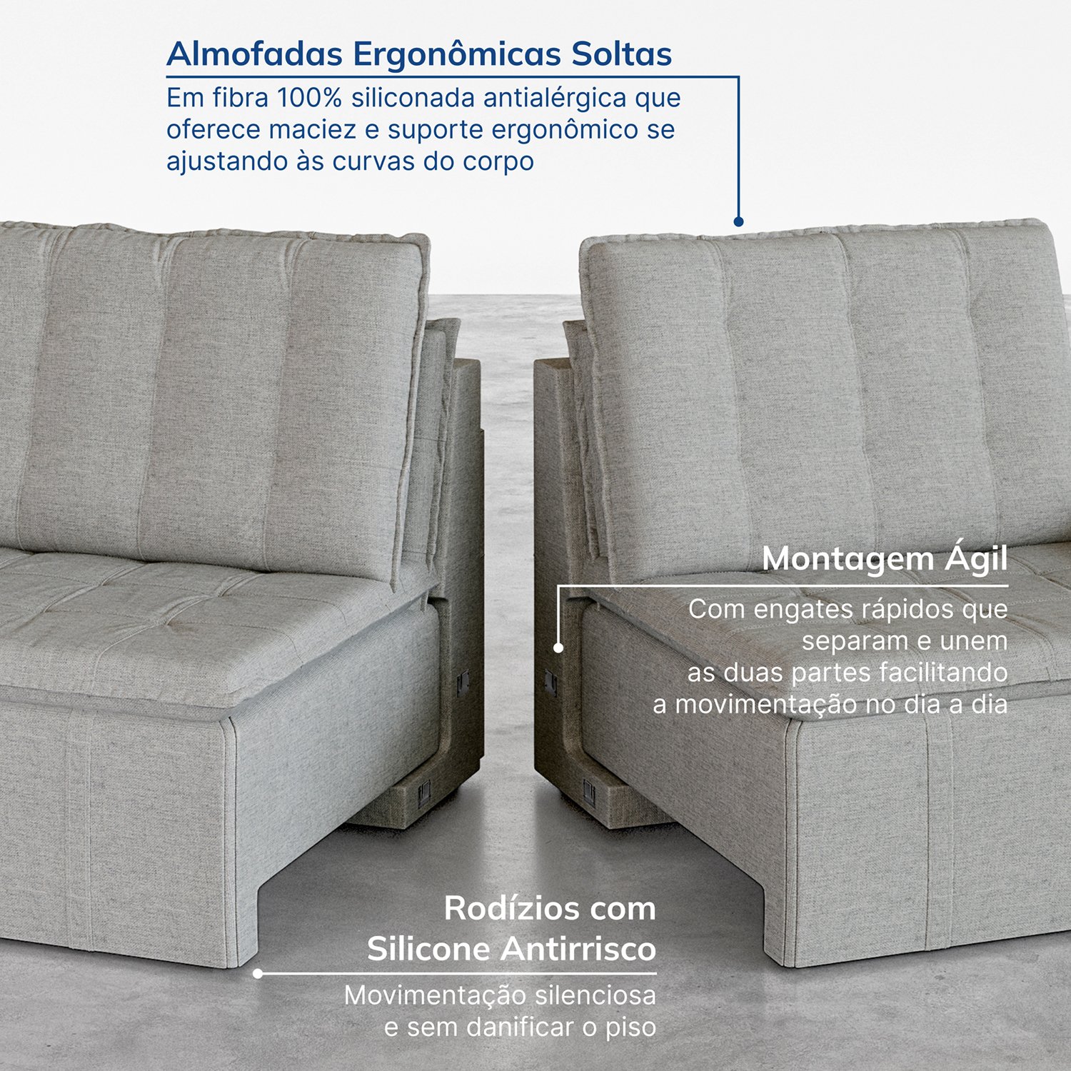 Sofá Cama Retrátil e Reclinável 3 Lugares 200cm em Linho Palmeira CabeCasa MadeiraMadeira - 8