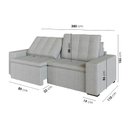 Ver imagem 4 de Sofá Cama Retrátil e Reclinável 3 Lugares 200cm em Linho Palmeira CabeCasa MadeiraOriginals