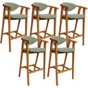 Ver imagem 1 de Kit 05 Banquetas Alta Para Cozinha Bancada Bar Sala de Jantar Fixa Cecília L02 Bouclê Oliva - Lyam D