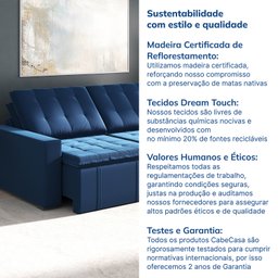 Sofá Cama Retrátil e Reclinável 3 Lugares 220cm em Veludo Palmeira CabeCasa MadeiraMadeira - 10