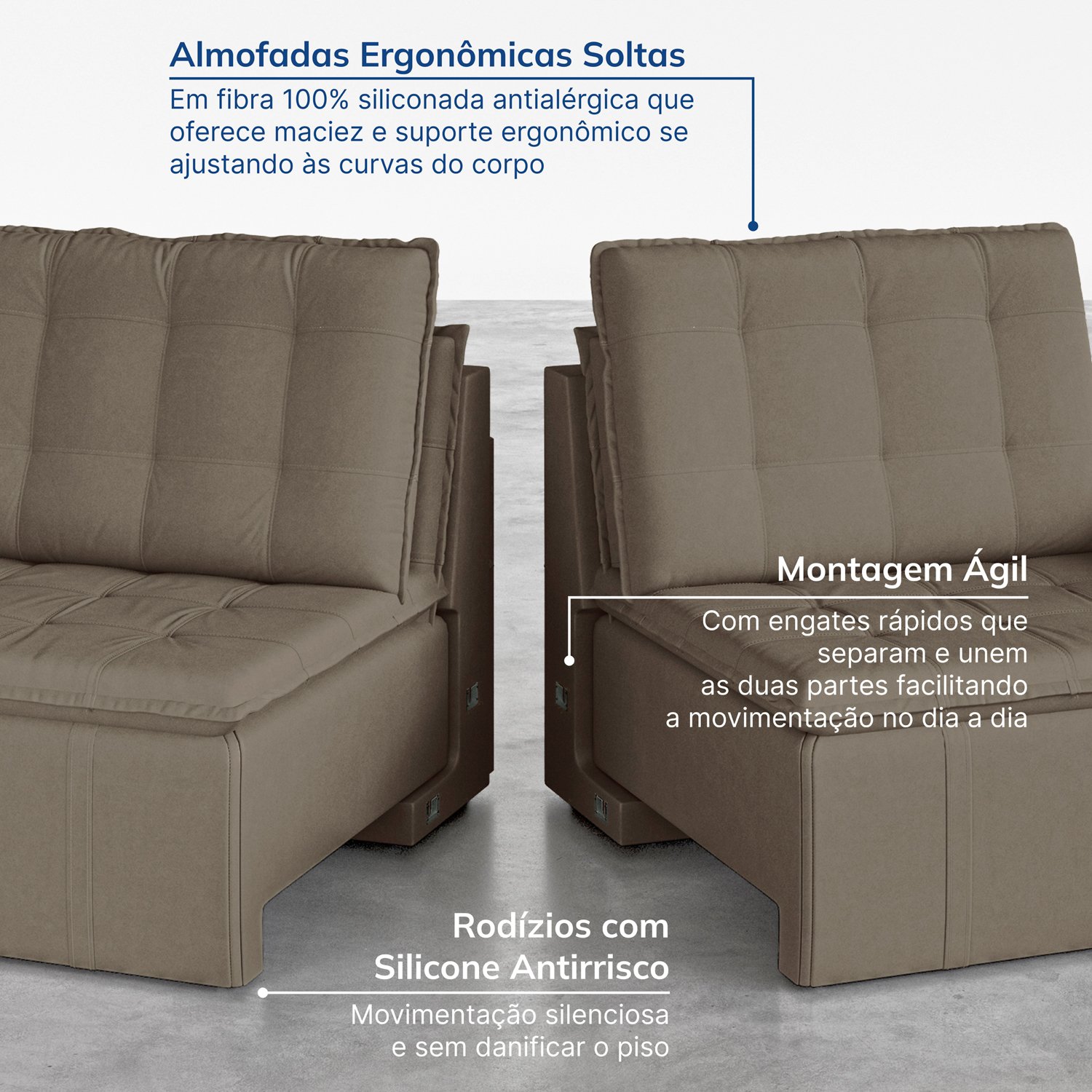 Sofá Cama Retrátil Palmeira 3 Lugares 220cm em Veludo CabeCasa MadeiraMadeira - 8