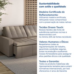 Sofá Cama Retrátil e Reclinável 3 Lugares 220cm em Veludo Palmeira CabeCasa MadeiraMadeira - 10