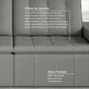 Ver imagem 7 de Sofá Cama Retrátil e Reclinável 3 Lugares 220cm em Veludo Palmeira CabeCasa MadeiraOriginals