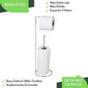 Ver imagem 3 de Porta Papel Higiênico de Chão Suporte Papeleira Cromado Arm