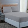 Conjunto Lençol King Size Ponto Palito 300 Fios com Elástico 3 Peças:cinza - 2