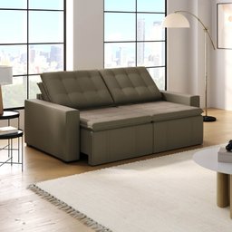 Sofá Cama Retrátil e Reclinável 3 Lugares 220cm em Veludo Palmeira CabeCasa MadeiraMadeira - 2