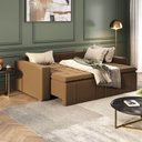 Ver imagem 3 de Sofá Cama Retrátil e Reclinável 3 Lugares 220cm em Veludo Palmeira CabeCasa MadeiraOriginals Marrom
