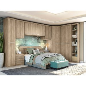 Mesa de Cabeceira Mdf 3 Gavetas Kappesberg A203 Cor Nogal