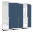 Ver imagem 2 de Roupeiro Casal Porto 6 Portas com Espelho 242x214cm Branco/Azul 240848