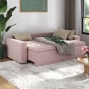 Ver imagem 3 de Sofá Cama Retrátil e Reclinável 3 Lugares 220cm em Veludo Palmeira CabeCasa MadeiraOriginals