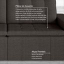 Ver imagem 7 de Sofá Cama Retrátil e Reclinável 3 Lugares 220cm em Linho Palmeira CabeCasa MadeiraOriginals Grafite