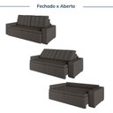 Ver imagem 5 de Sofá Cama Retrátil e Reclinável 3 Lugares 220cm em Linho Palmeira CabeCasa MadeiraOriginals Grafite