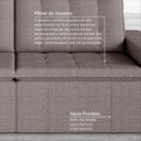 Ver mais imagens de Sofá Cama Retrátil e Reclinável 3 Lugares 220cm em Linho Palmeira CabeCasa MadeiraOriginals Marrom