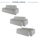 Ver imagem 6 de Sofá Cama Retrátil e Reclinável 3 Lugares 220cm em Linho Palmeira CabeCasa MadeiraOriginals Cinza