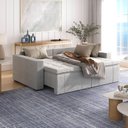 Ver imagem 3 de Sofá Cama Retrátil e Reclinável 3 Lugares 220cm em Linho Palmeira CabeCasa MadeiraOriginals Cinza