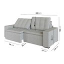 Ver imagem 5 de Sofá Cama Retrátil e Reclinável 3 Lugares 220cm em Linho Palmeira CabeCasa MadeiraOriginals Cinza