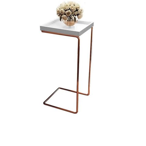Mesa Apoio Lateral LF011 para Sofá Pé Cobreado Larflex Branco